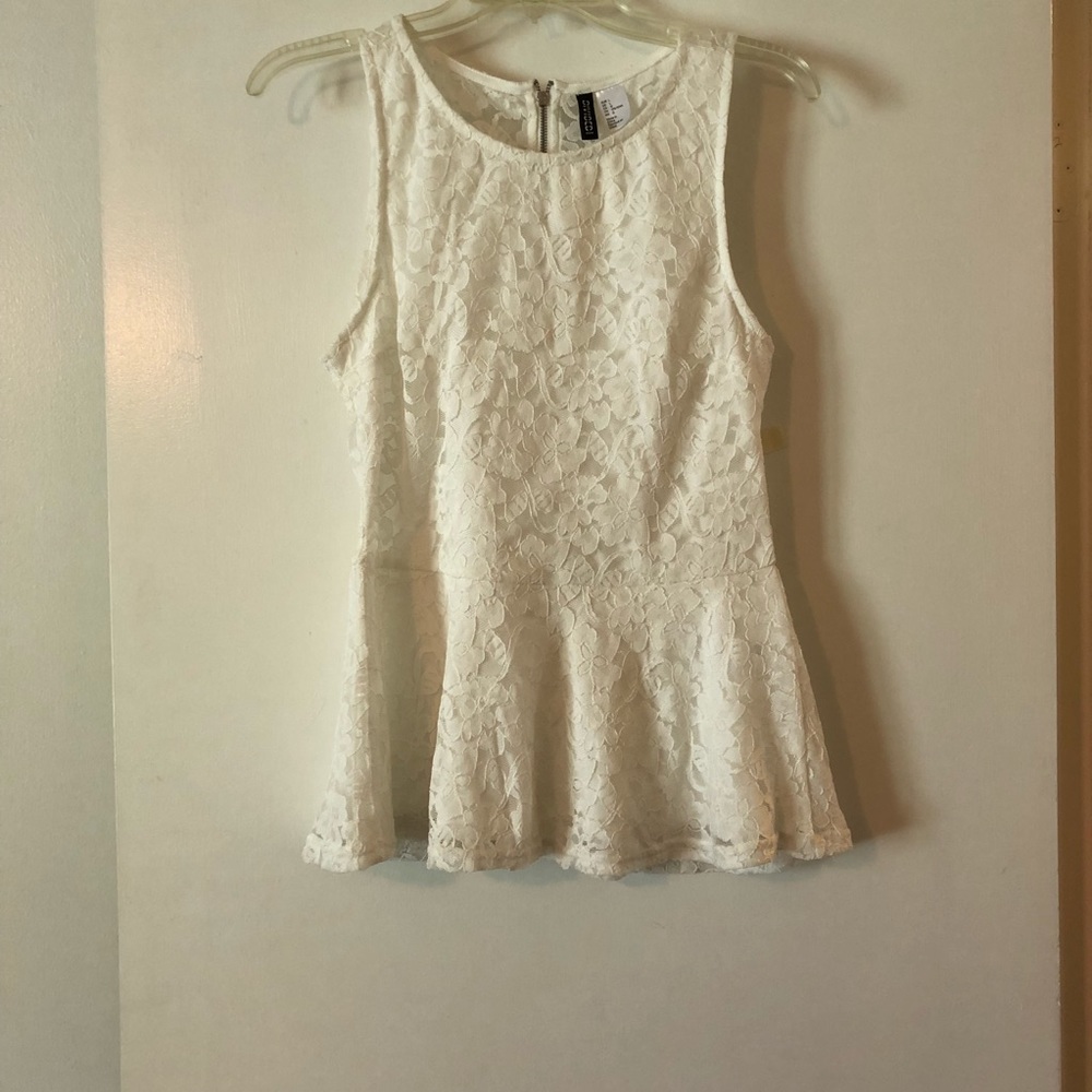 White Peplum Top